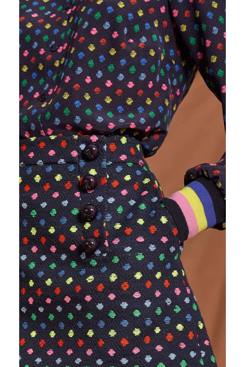Dotted Tweed Short Skirt, Alternate, color, Blue / Multicolour
