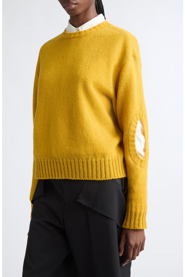 Cutout Wool Sweater, Alternate, color, YELLOW