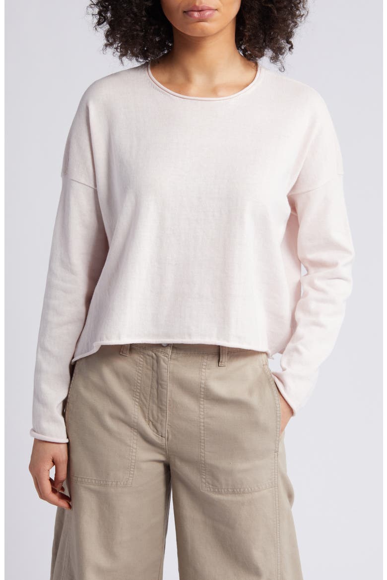 Long Sleeve Organic Cotton Top, Main, color, CRYSTAL PINK