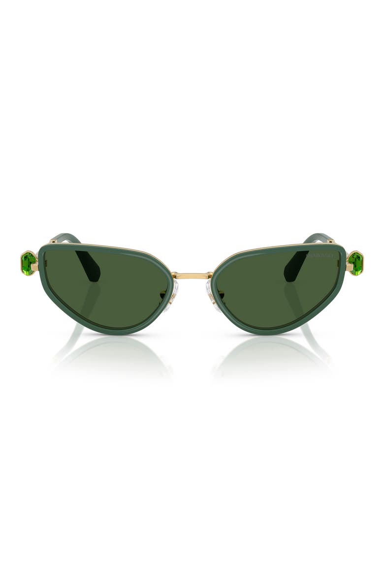 56mm Irregular Sunglasses, Main, color, GOLD GREEN