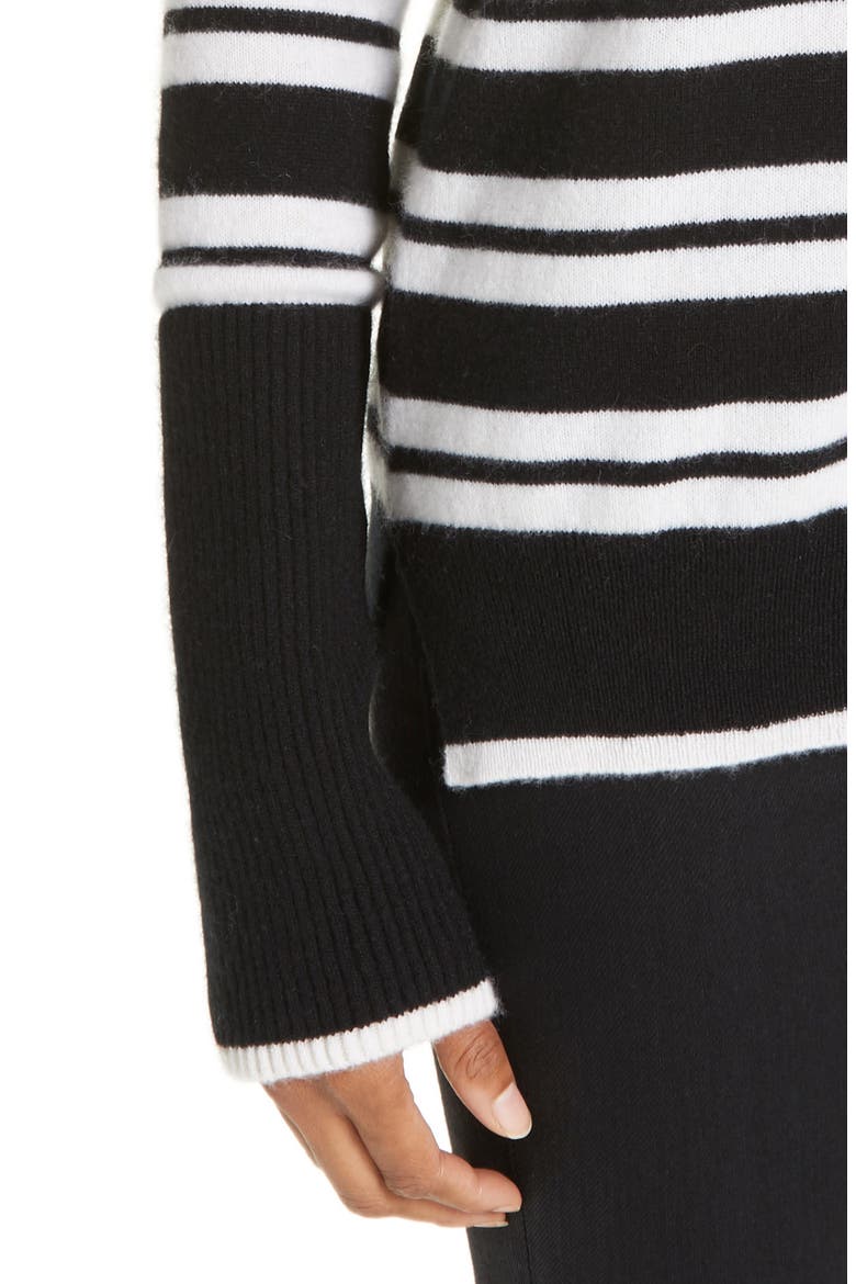 Le Ligne Tripe Stripe Cashmere Sweater, Alternate, color, BLACK/ CREAM
