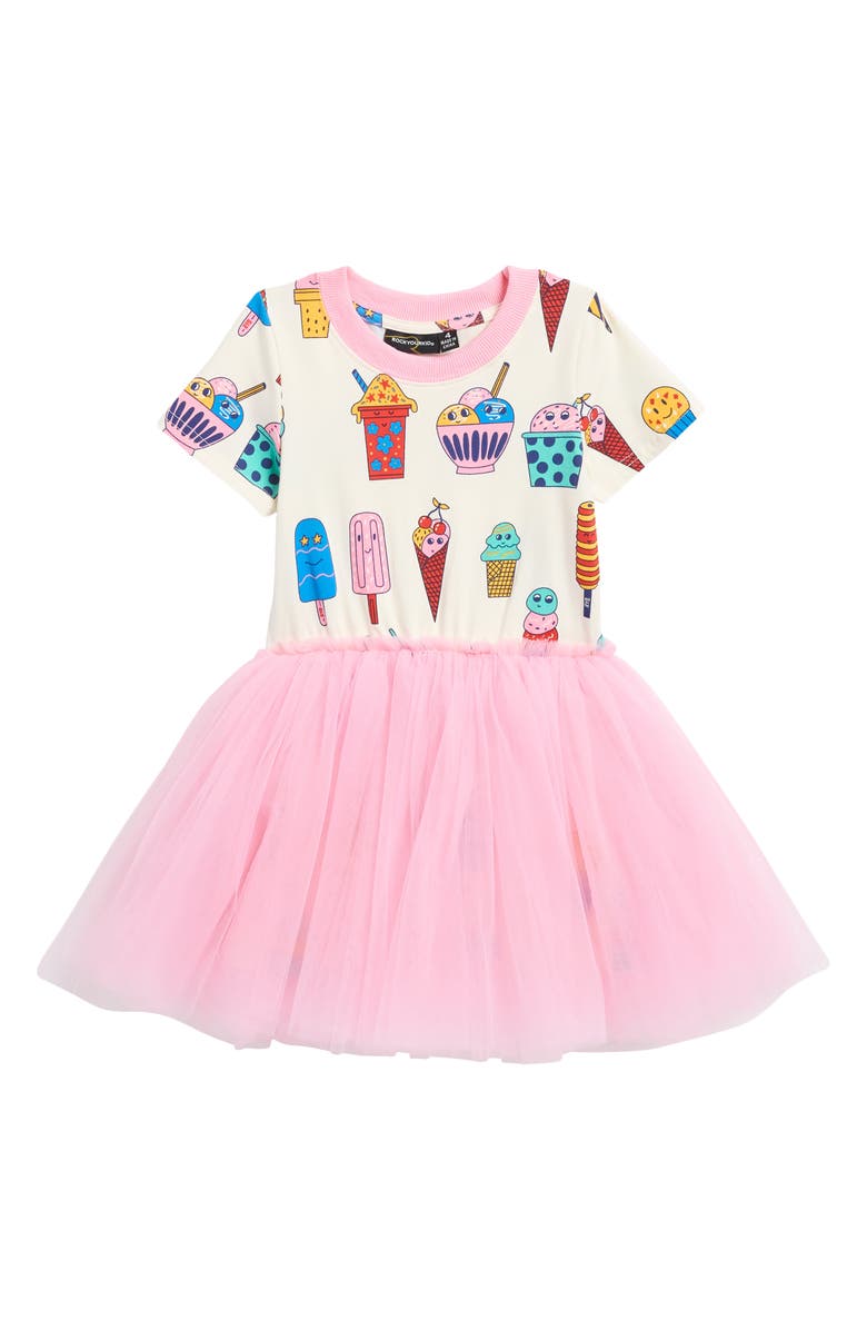 Rock Your Baby Kids' Ice Pop Tulle Dress, Main, color, Cream