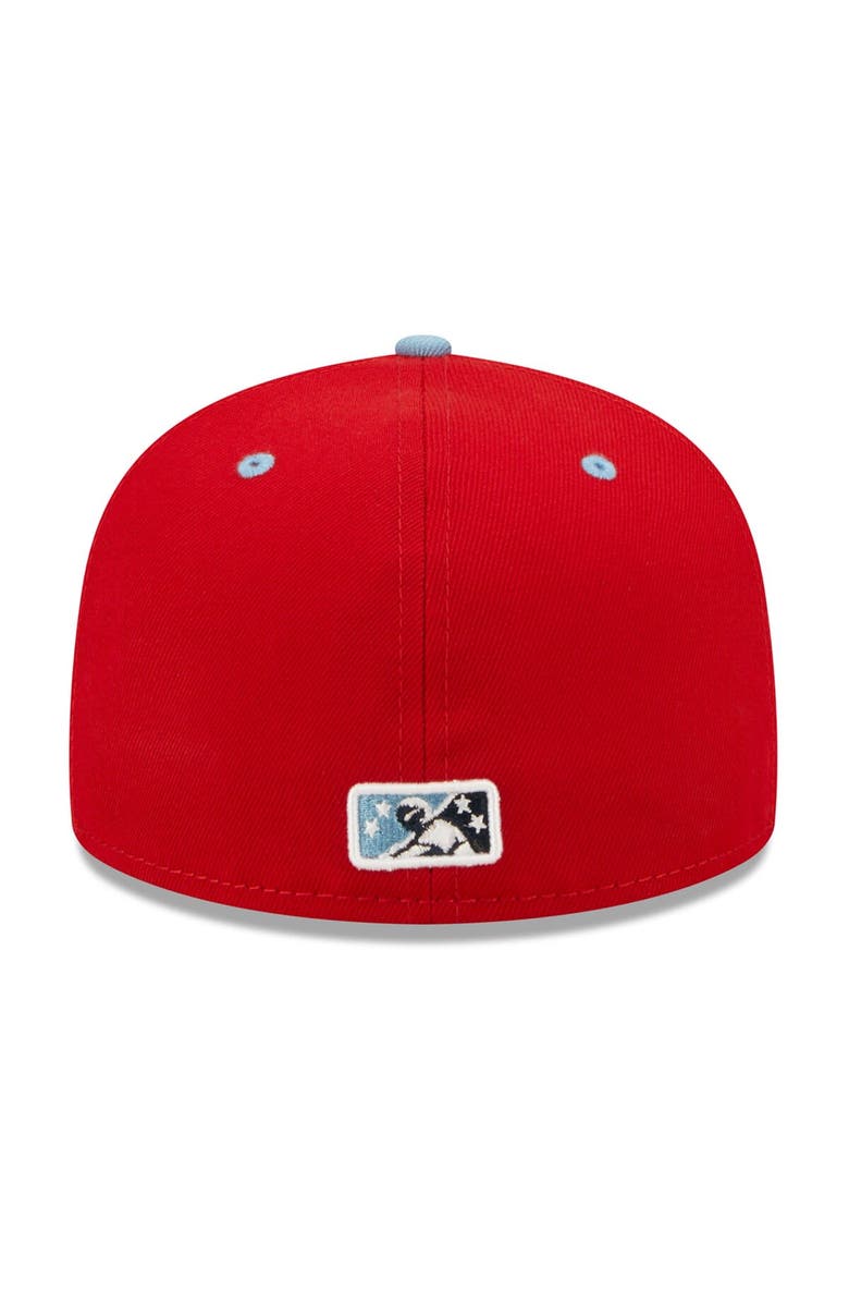 New Era Men's New Era Red Tri-City Dust Devils Light Blue Theme Night 59FIFTY Fitted Hat, Alternate, color, 