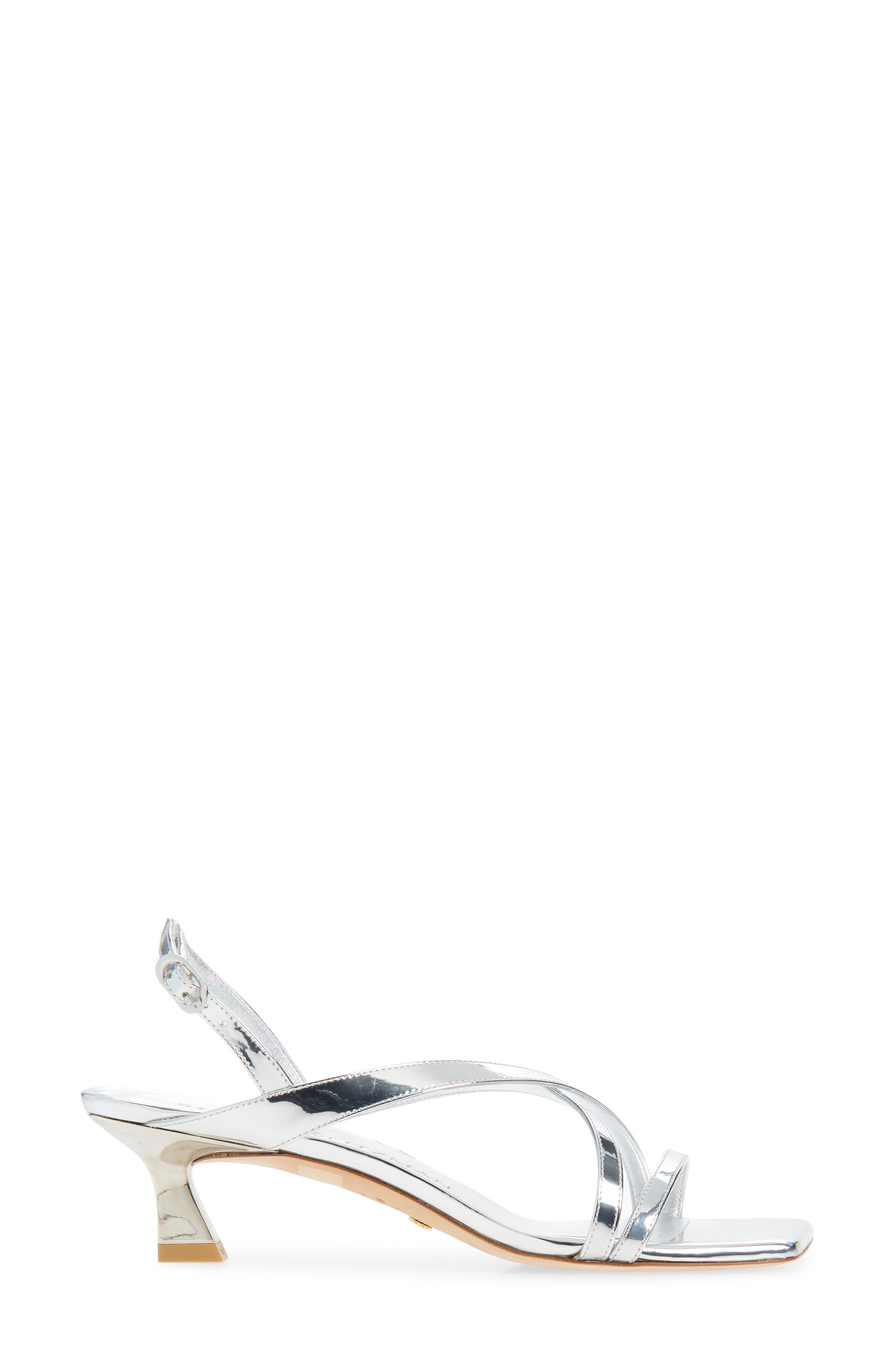 Stuart Weitzman Oasis 50 Slingback Sandal, Alternate, color, Silver