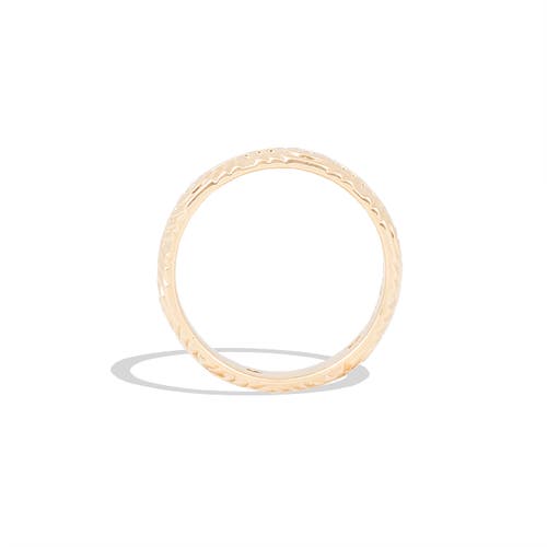 Campbell + Charlotte Revel Ribbed Stacking Band In Gold
