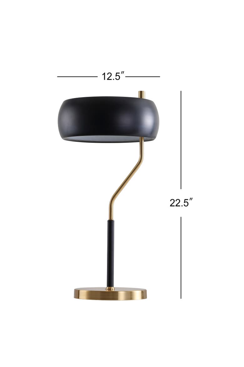 Oskar 22.5" Moody Metal LED Desk Lamp, Black/Brass Gold, Alternate, color, Black/Brass Gold