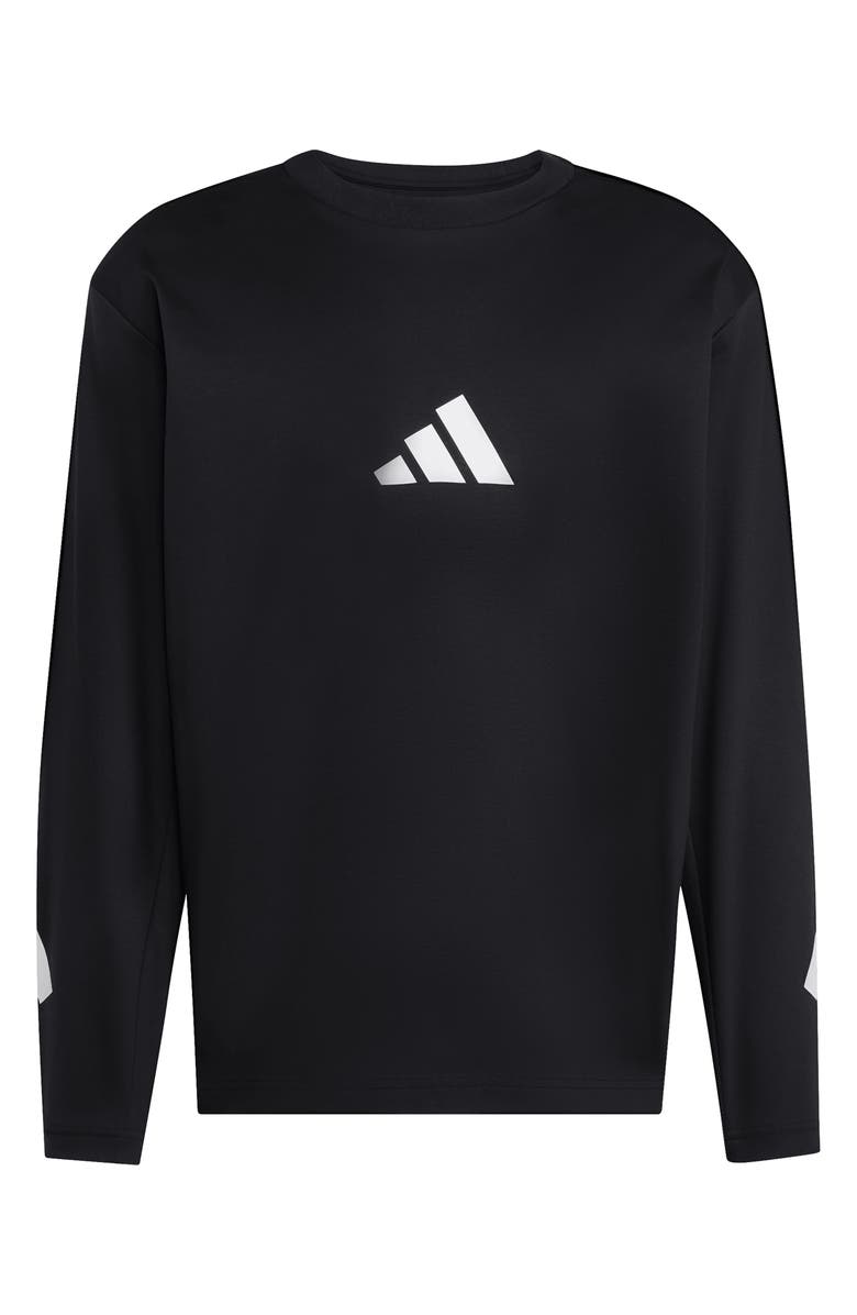 adidas Z.N.E. Oversize Long Sleeve Cotton Graphic T-Shirt, Alternate, color, Black/ White