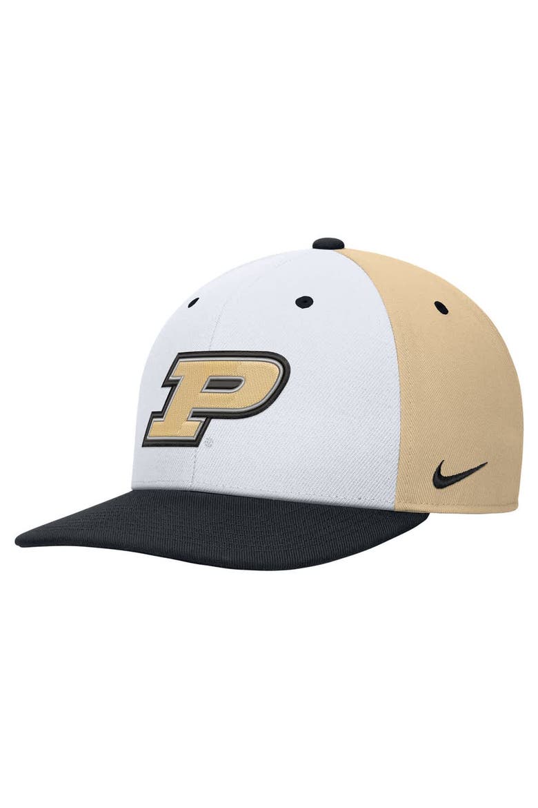 Men's Nike White/Gold Purdue Boilermakers Pro Performance Snapback Hat, Alternate, color, White