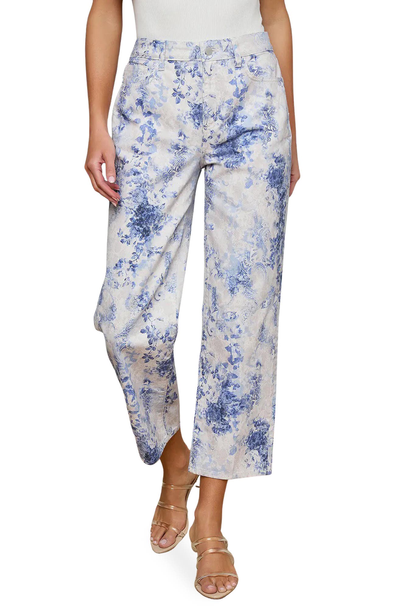 selected IVORY/BLUE WATERCOLOR LACE PSL