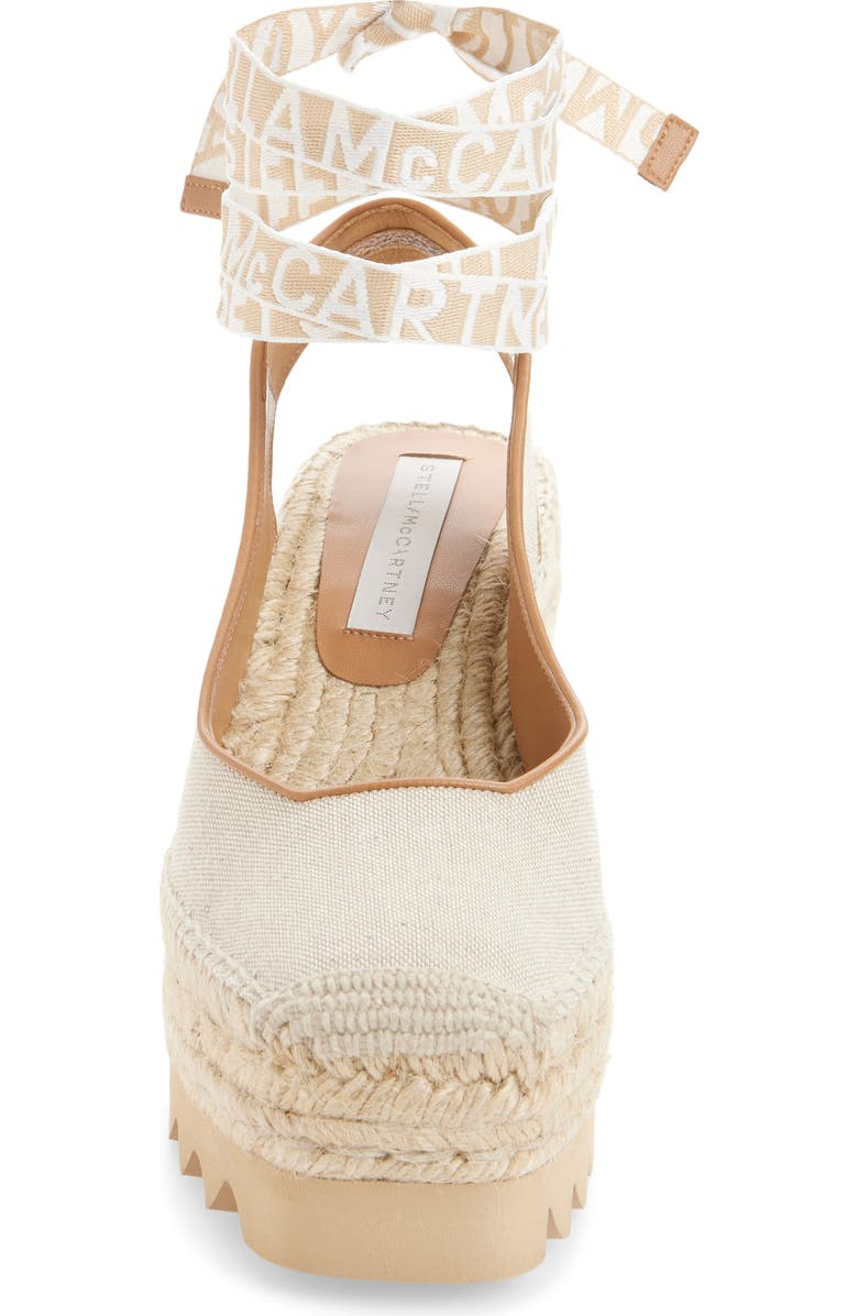 Stella McCartney Gaia Espadrille Wedge Slingback Pump, Alternate, color, Ecru