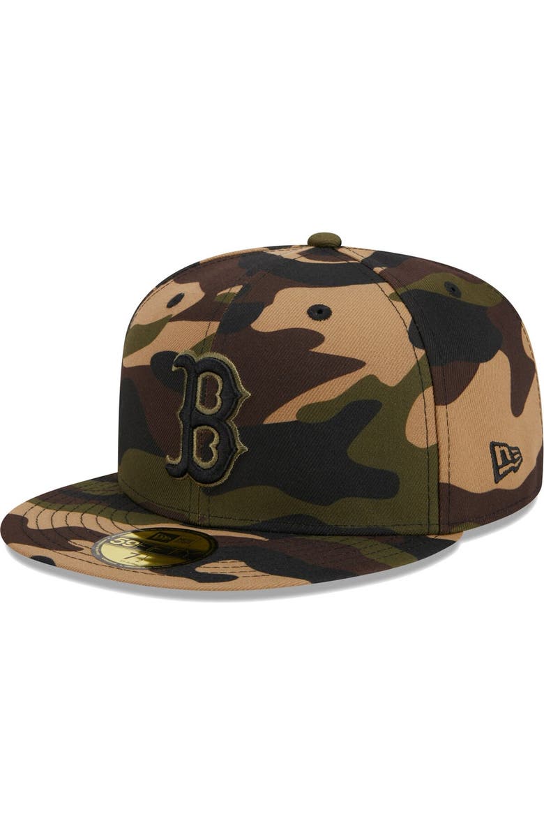 New Era Men's New Era Camo Boston Red Sox Autumn 59FIFTY Fitted Hat, Main, color, 