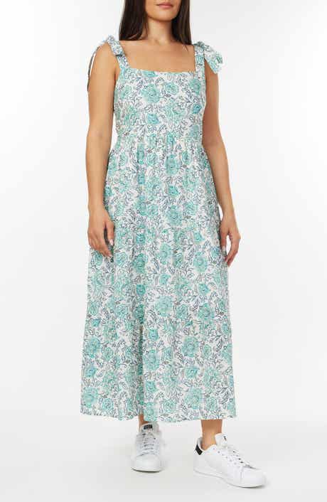 C & C California Betty Tie Shoulder Tiered Midi Dress
