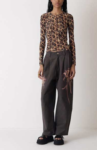 Collina Strada Catchfly Pleated Wide Leg Jeans | Nordstrom