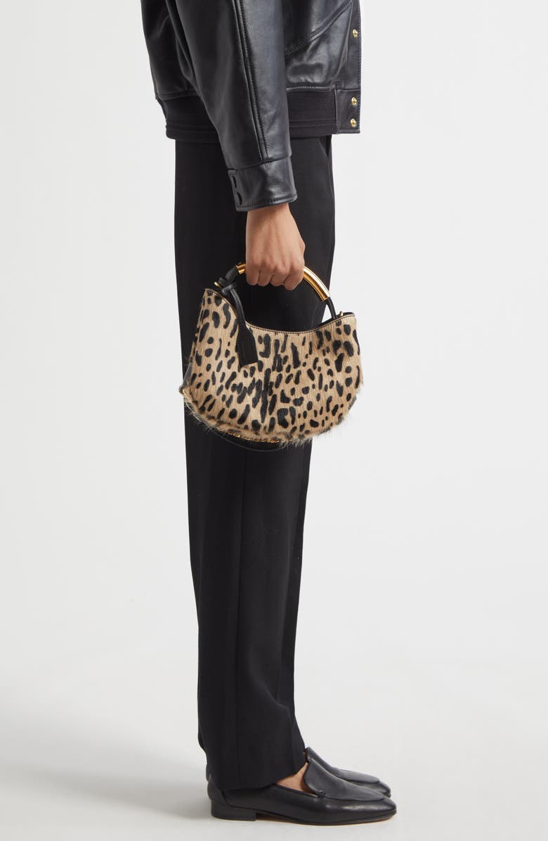 Moschino Handle Me Genuine Calf Hair Top Handle Bag, Alternate, color,