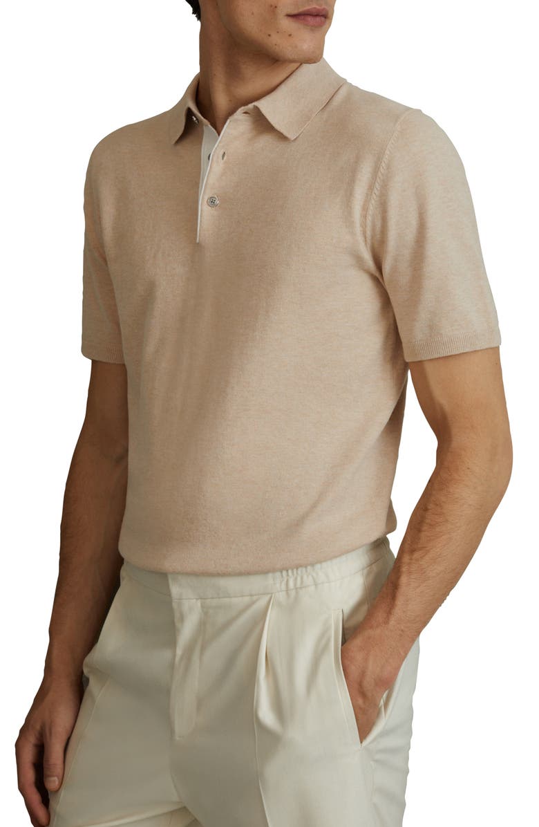 Reiss Finch Heathered Polo Sweater, Alternate, color, 