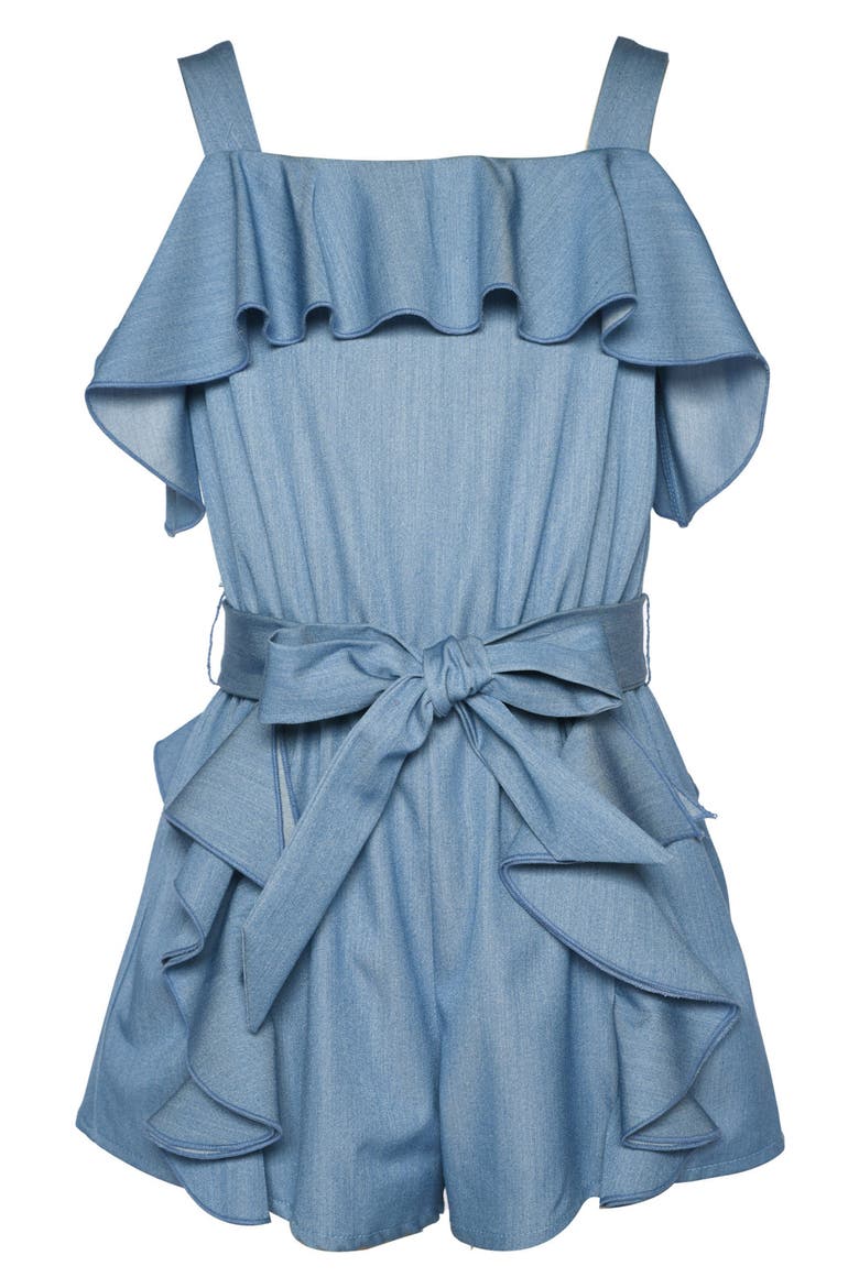Kids' Ruffle Romper, Main, color, BLUE