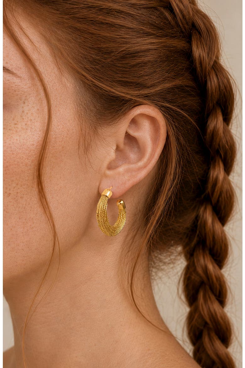 Mesh Hoop Earrings, Alternate, color, GOLD