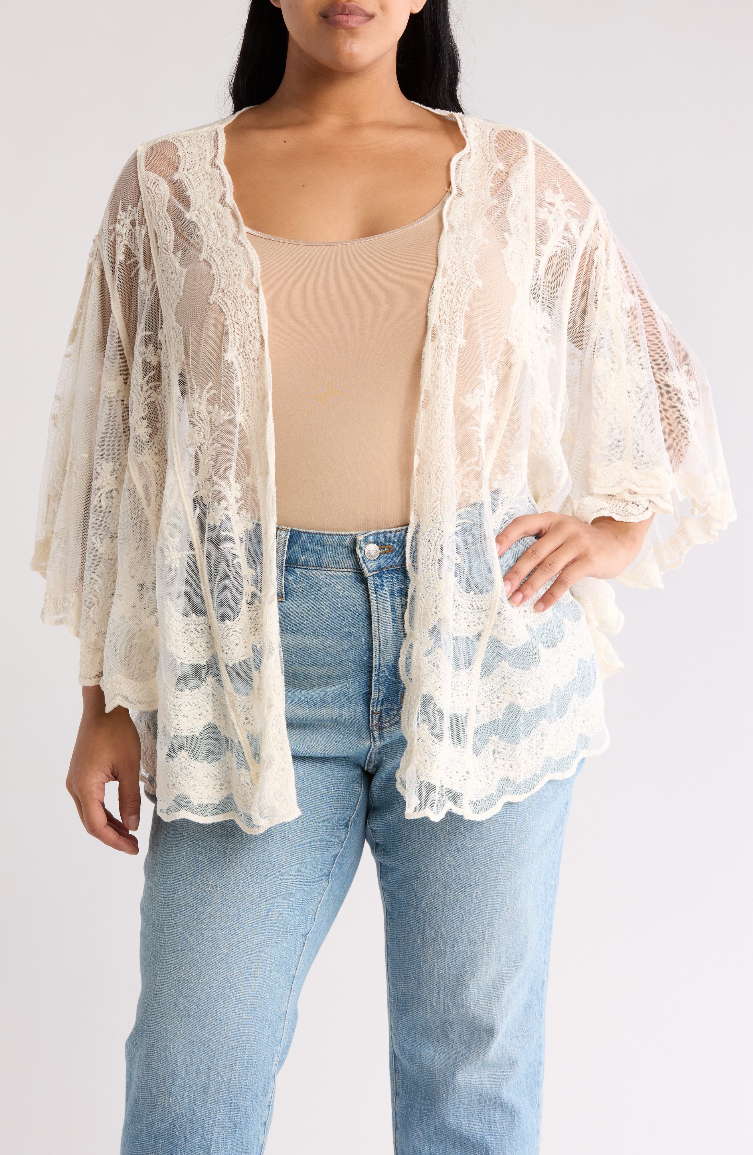 Forgotten Grace Lace High/Low Wrap