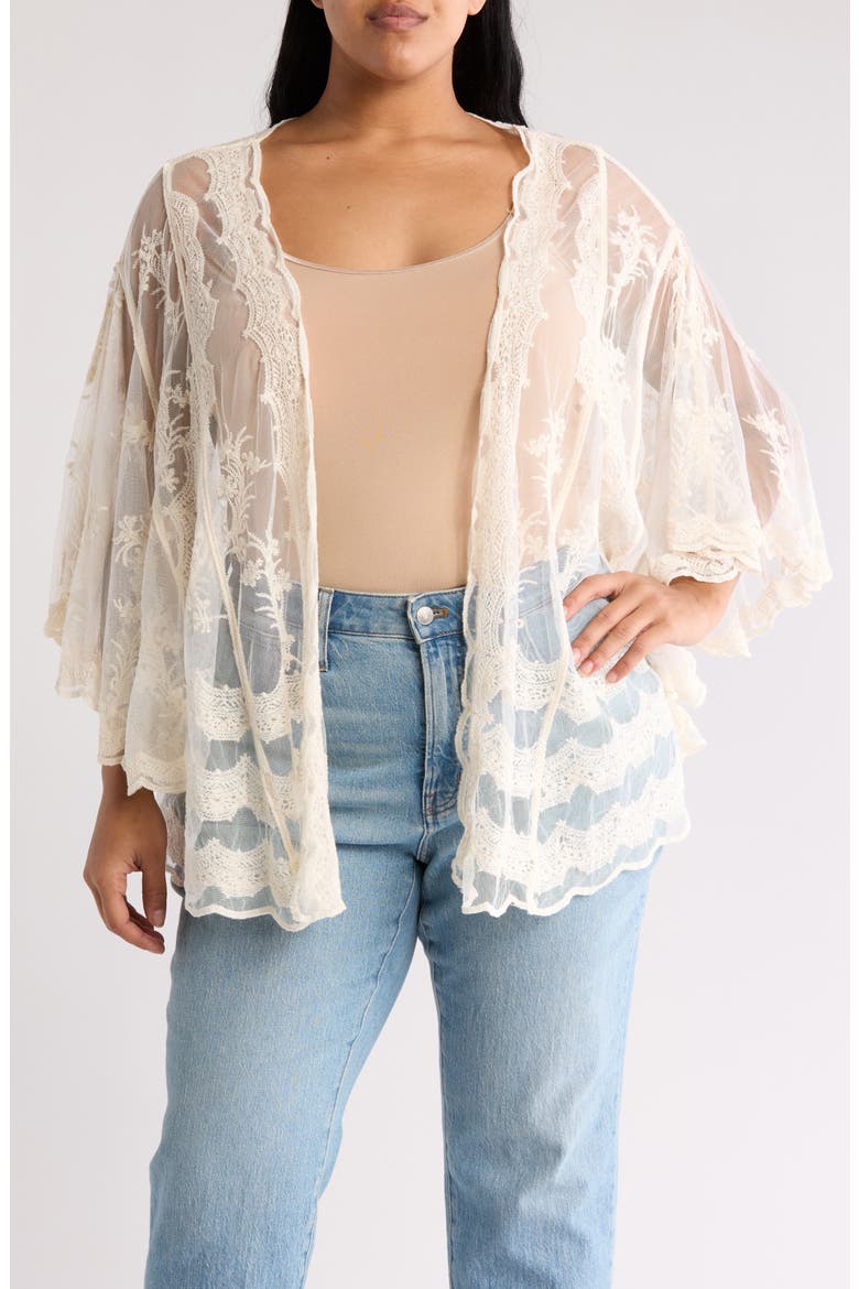 Lace High/Low Wrap, Main, color, NATURAL