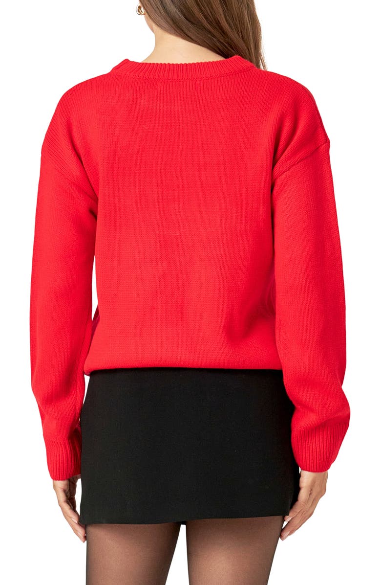 English Factory Party Metallic Sweater, Alternate, color, 