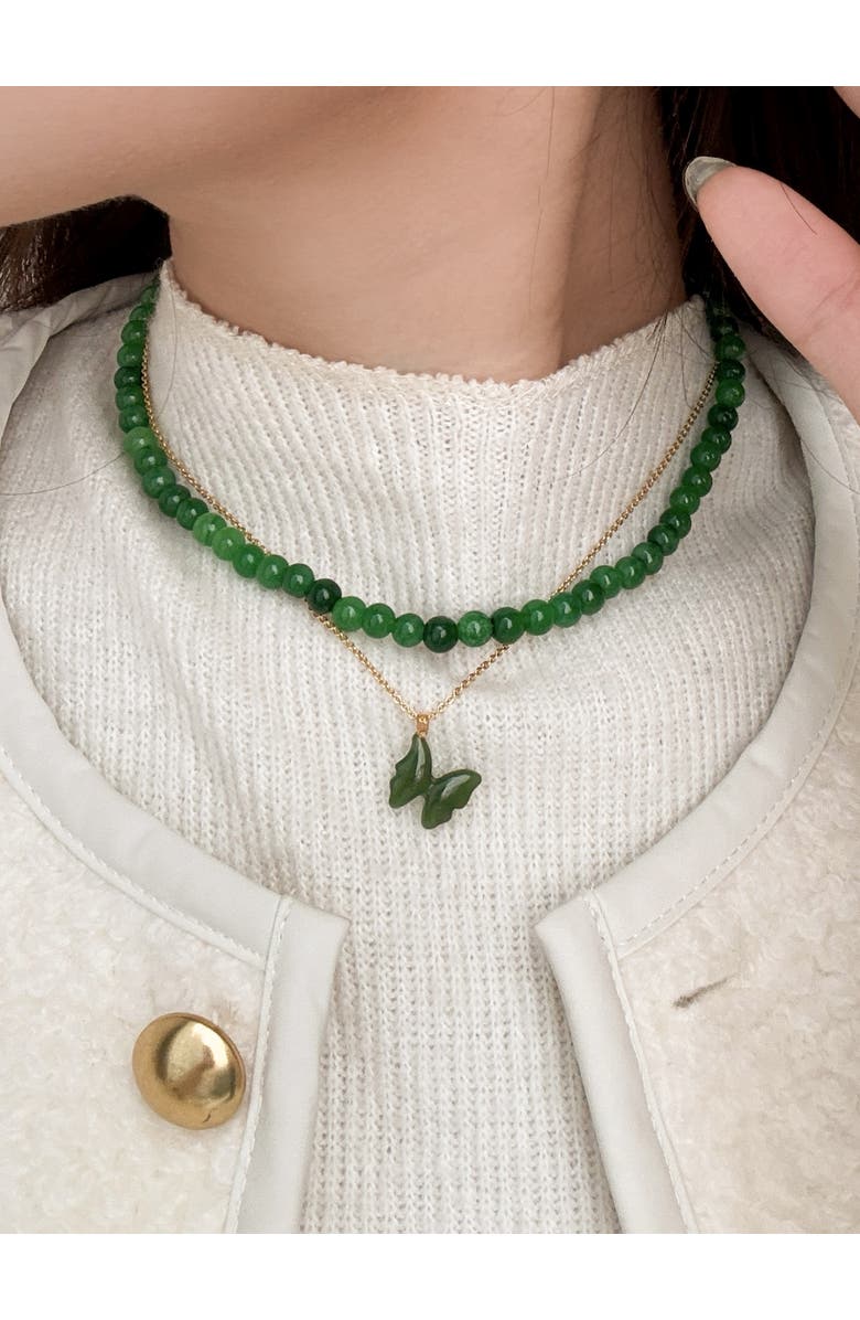 seree Butterfly II Green jade pendant necklace, Alternate, color, 