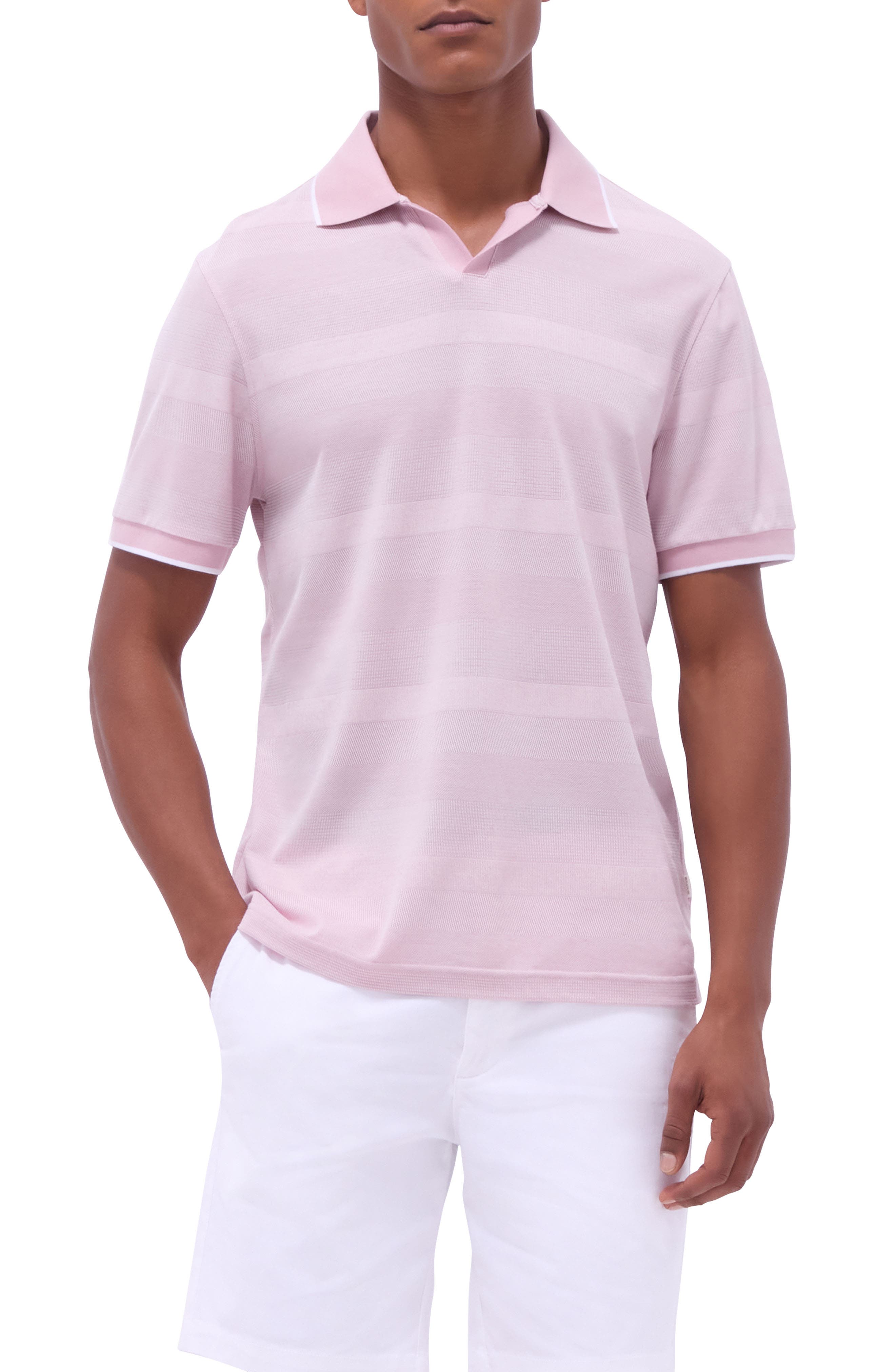 Bugatchi Tipped Johnny Collar Polo