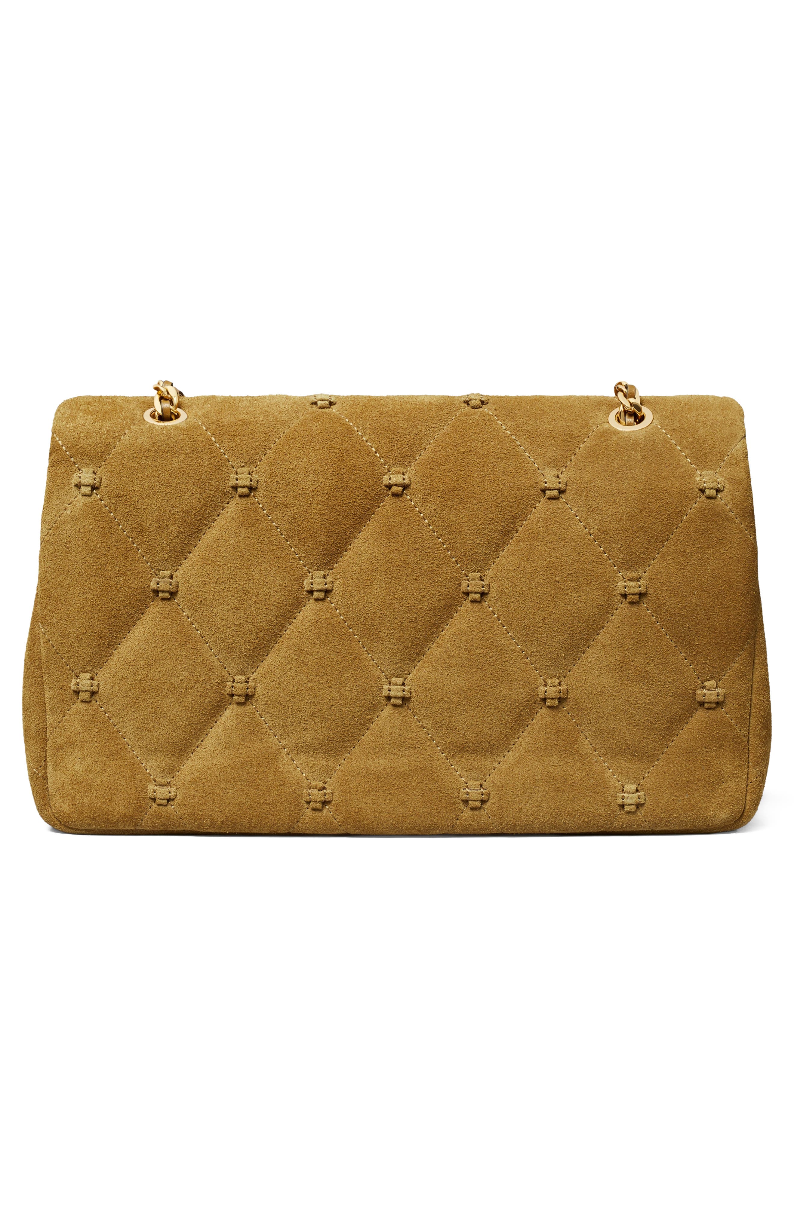 Bunny Knot Suede Shoulder Bag, Alternate, color, TOFFEE