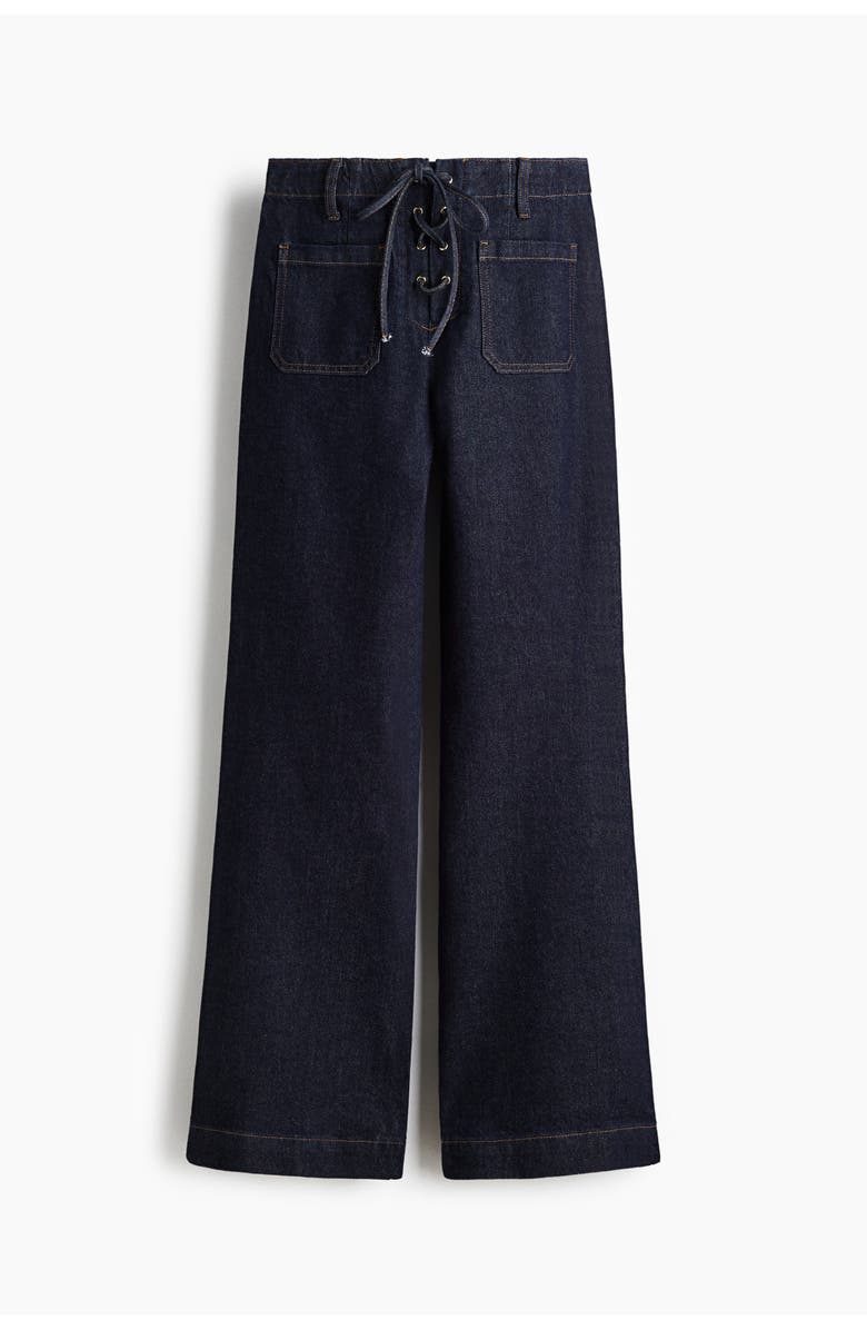 H&M Flared High Jeans, Main, color, Dark Denim Blue