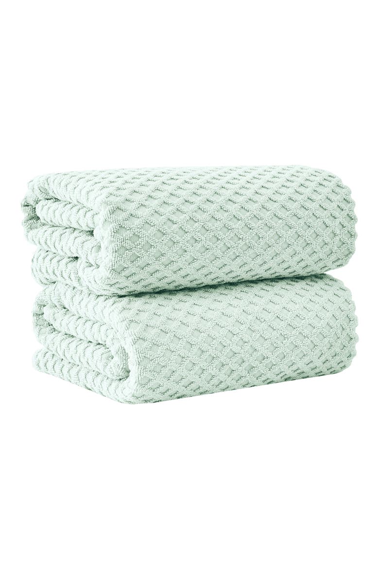 Diamond Waffle Textured 2-Piece Bath Sheet Set, Main, color, PASTEL BLUE