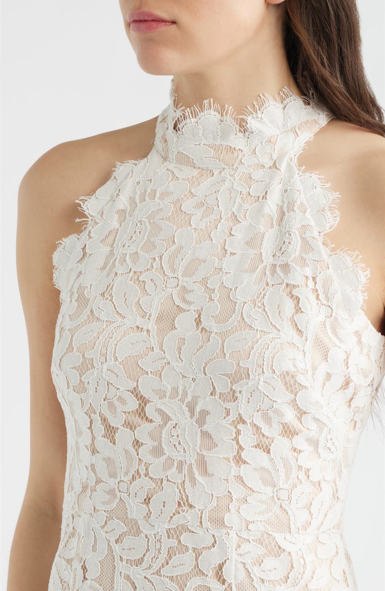 Eliza J Floral Lace Sheath Dress, Alternate, color, Ivory Beig