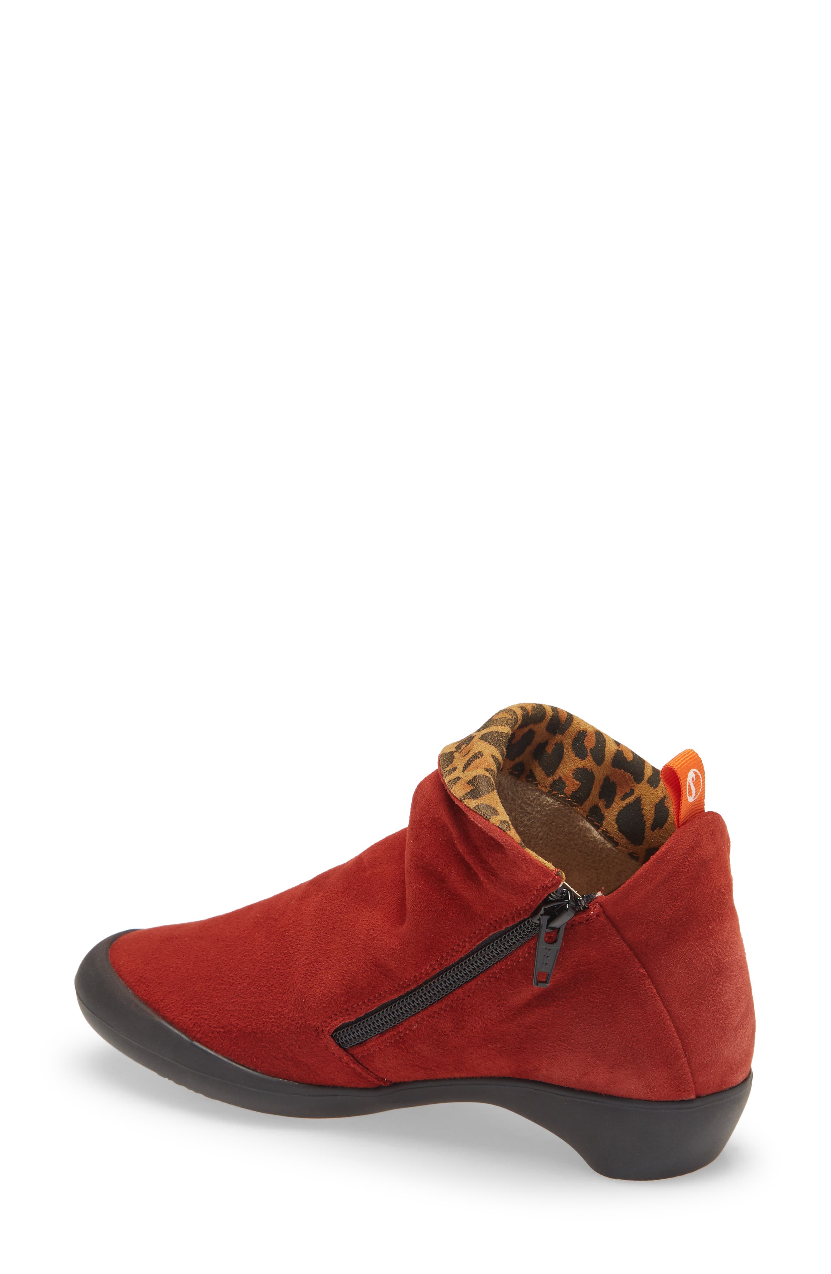 Farah Bootie, Alternate, color, RED/ TAN LEATHER
