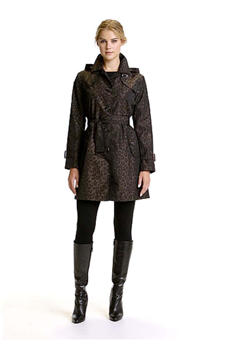 Leopard Print Trench Coat, Alternate, color, LEOPARD