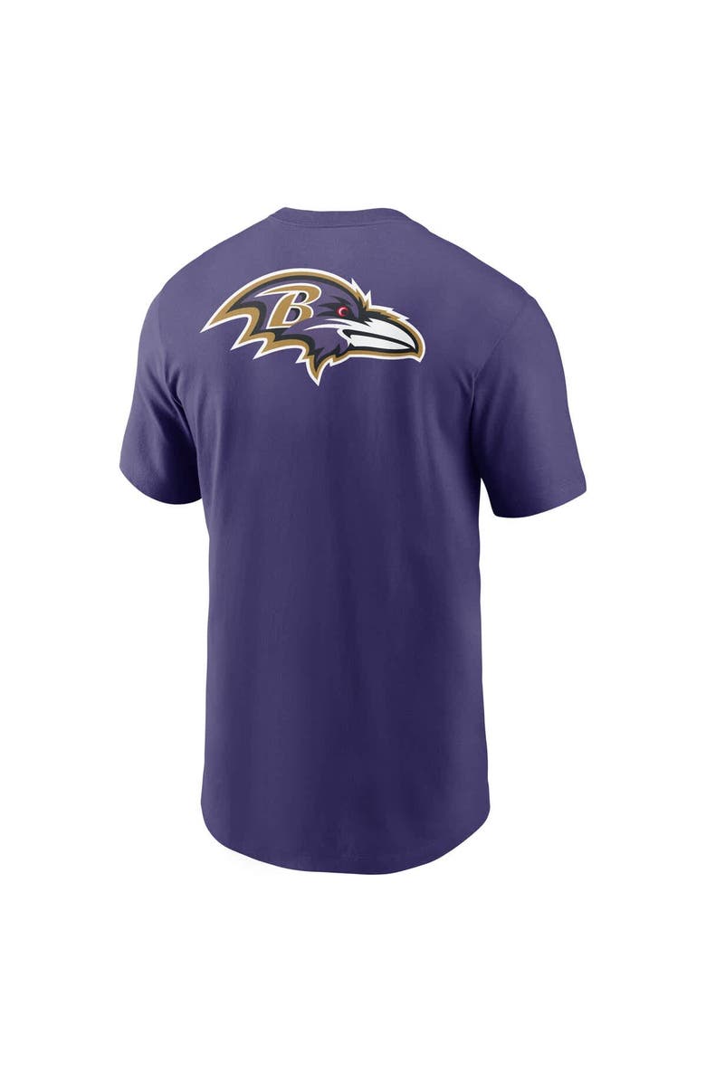 Nike Men's Nike Purple Baltimore Ravens Rewind Front and Back Hit Essential T-Shirt, Alternate, color, Purple