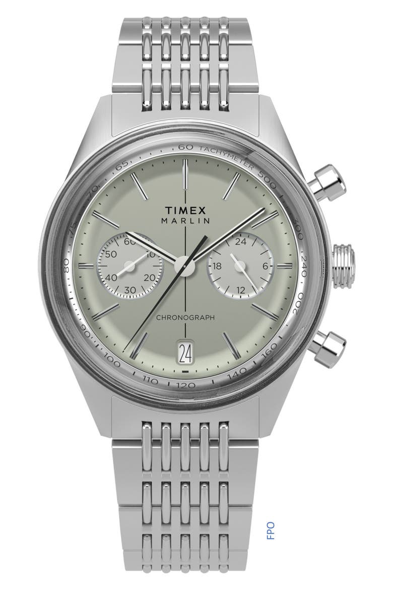 Marlin Jet Chronograph Bracelet Watch, Main, color, SILVER