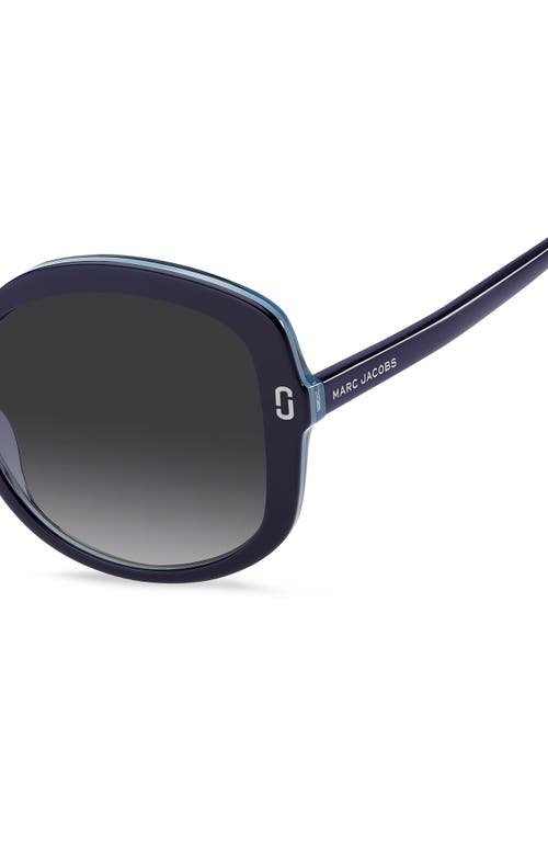 Marc Jacobs 56mm Gradient Round Sunglasses In Blue/dark Grey