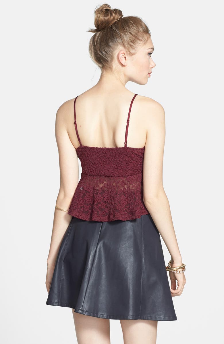 Lily White Faux Leather Skater Skirt, Alternate, color, 