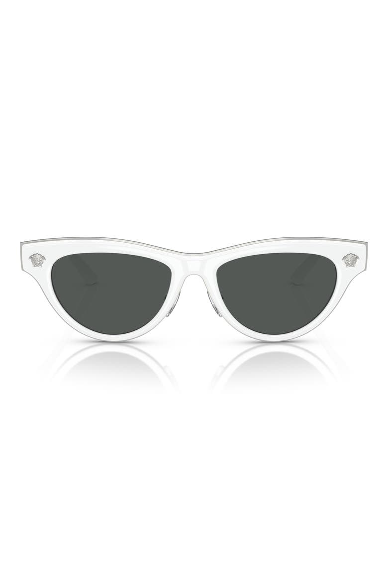 52mm Cat Eye Sunglasses, Main, color, WHITE