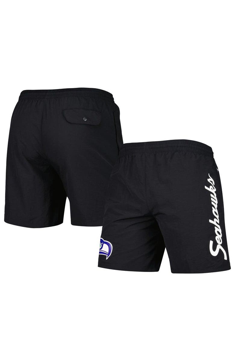 Mitchell & Ness Men's Mitchell & Ness Black Seattle Seahawks Team Essentials Nylon Shorts, Main, color, Black
