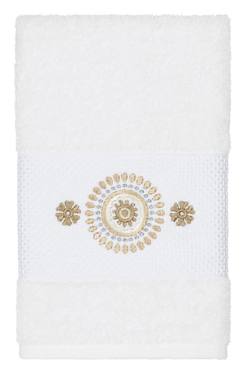 Linum Home Textiles Isabell 3-Piece Embellished Towel Set - White, Alternate, color, White