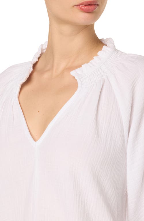 Joe's Elbow Sleeve Cotton Gauze Top In White