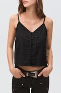 MANGO TEEN Plaid Cotton Blend Crop Camisole