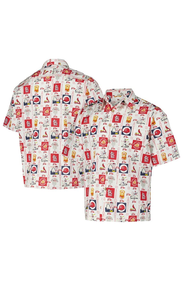 Reyn Spooner Men's Reyn Spooner White St. Louis Cardinals Champions Scenic Button-Up Shirt, Main, color, White