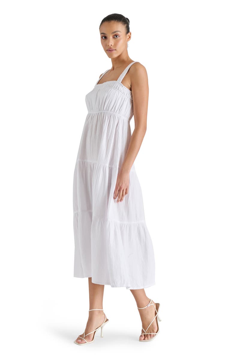 Steve Madden Alissa Tiered Cotton Gauze Midi Sundress, Alternate, color,