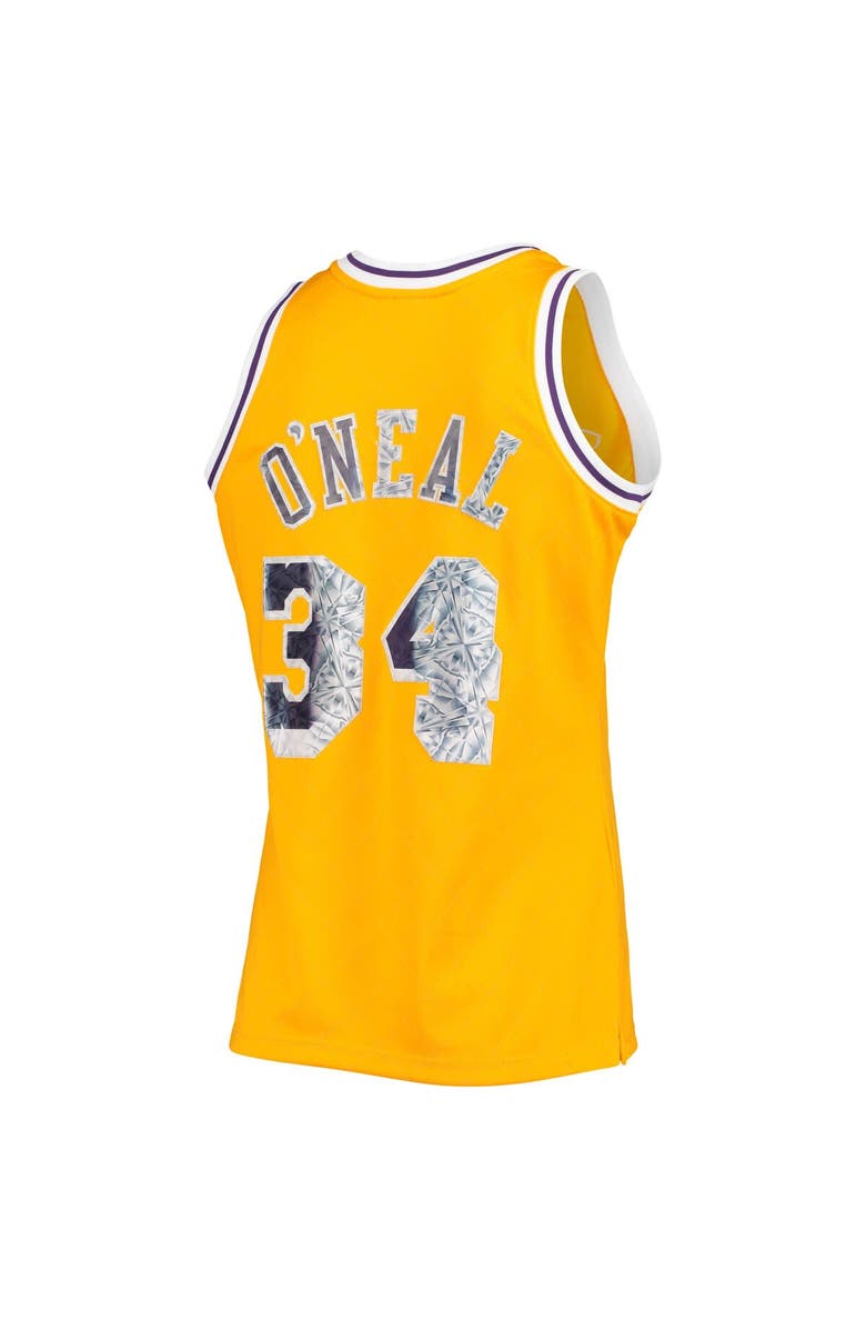 Mitchell & Ness Men's Mitchell & Ness Shaquille O'Neal Gold Los Angeles Lakers 1996-97 Hardwood Classics NBA 75th Anniversary Diamond Swingman Jersey, Alternate, color, 