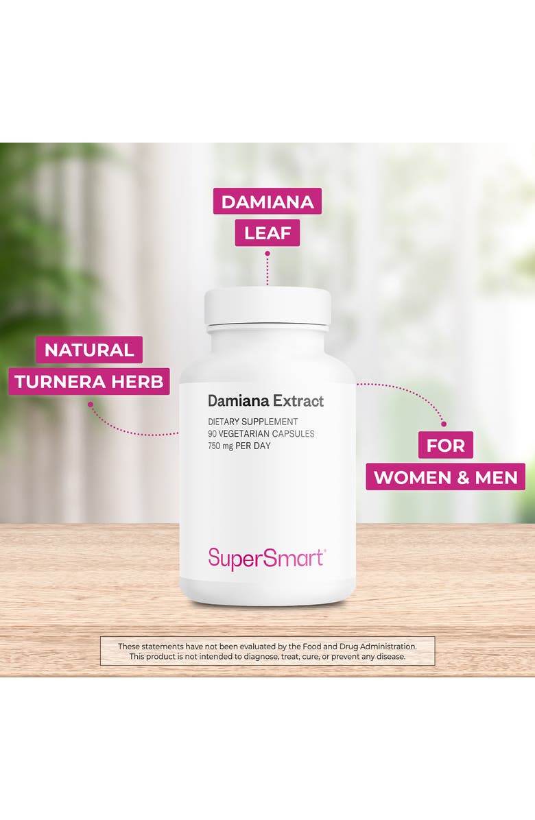 SuperSmart Damiana Extract 750mg, Alternate, color, NO COLOR