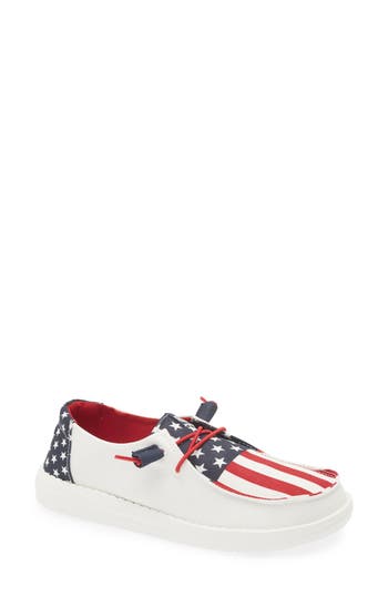 Hey Dude Wendy Americana Boat Shoe In Americana