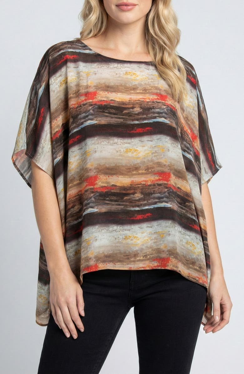 APNY Print Dolman Sleeve Top, Main, color, Brown Multi
