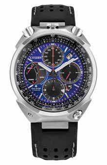 Citizen Promaster Tsuno Chronograph Racer Super Titanium™ Leather Strap Watch, 43.3mm