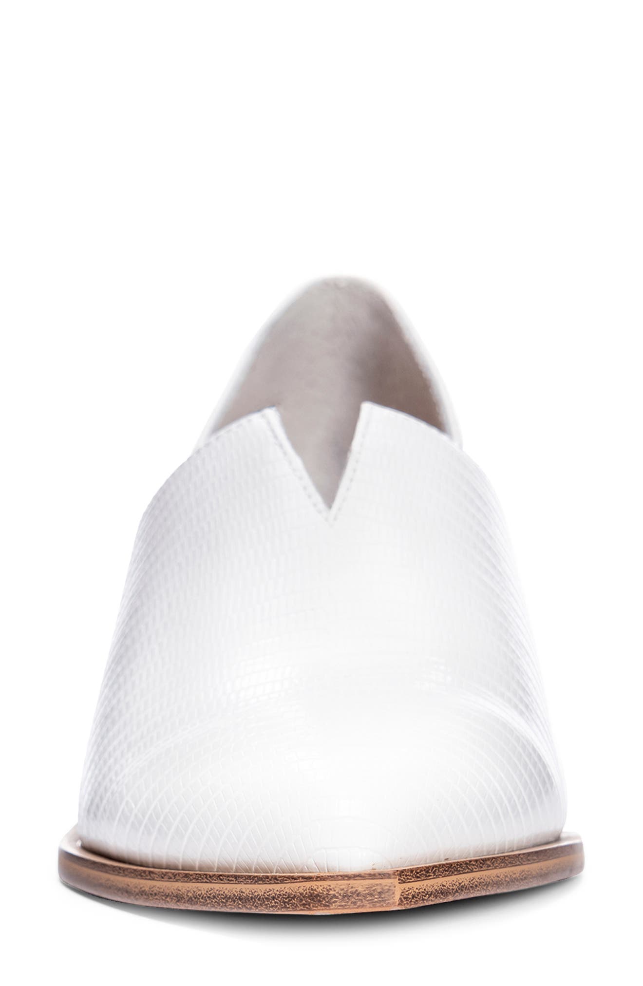 Matcha d'Orsay Flat, Alternate, color, WHITE FAUX LEATHER