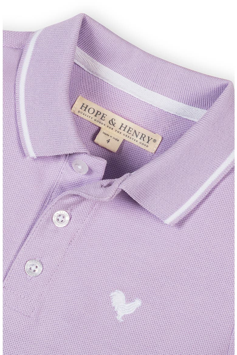 Kids' Organic Short Sleeve Knit Pique Polo Shirt, Alternate, color, Lavender